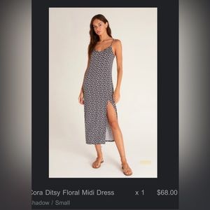 Zsupply floral ditsy midi knit dress